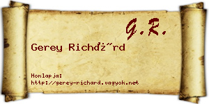 Gerey Richárd névjegykártya